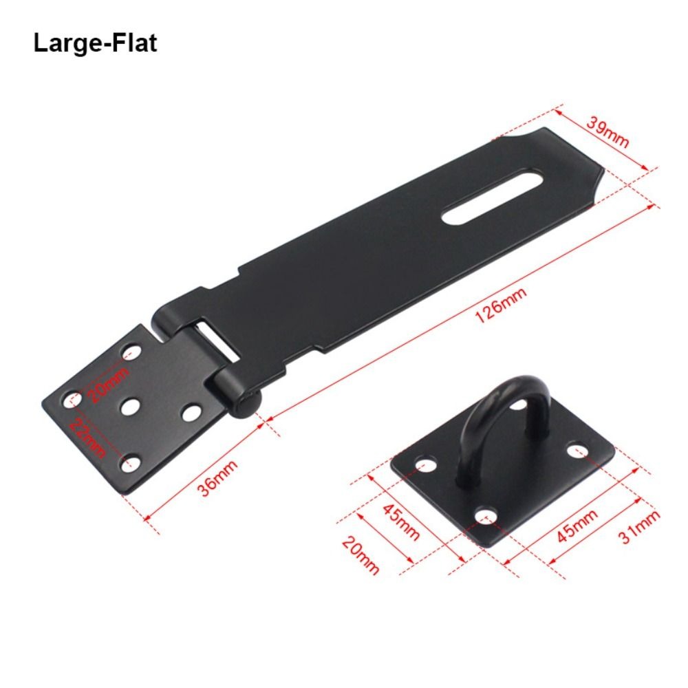 Hangslot Hasp Deur Sluiting Lock 90 Graden Haakse Schuur Gate Klink Huishoudelijke Anti-inbraak Bolt Deur Gesp Met montage Schroef: nikkel