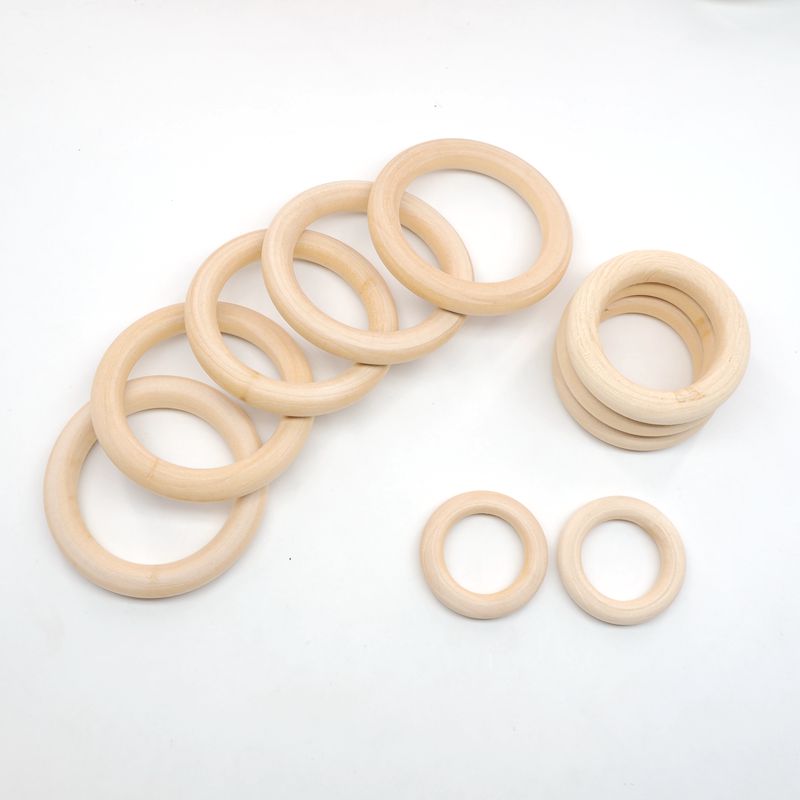 Chenkai 7 cm 50 STUKS Natuurlijke Houten Unfinished Hout Ringen Houten Bijtringen Voor DIY Baby/Baby Ketting Armband Accessoires