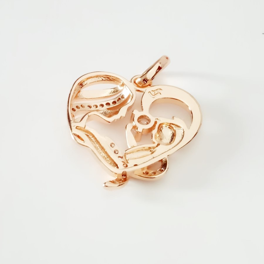 Vrouwen hanger moeder en zoon hanger vrouwen sieraden 585 gouden kleur hanger hartvormige ketting hangers