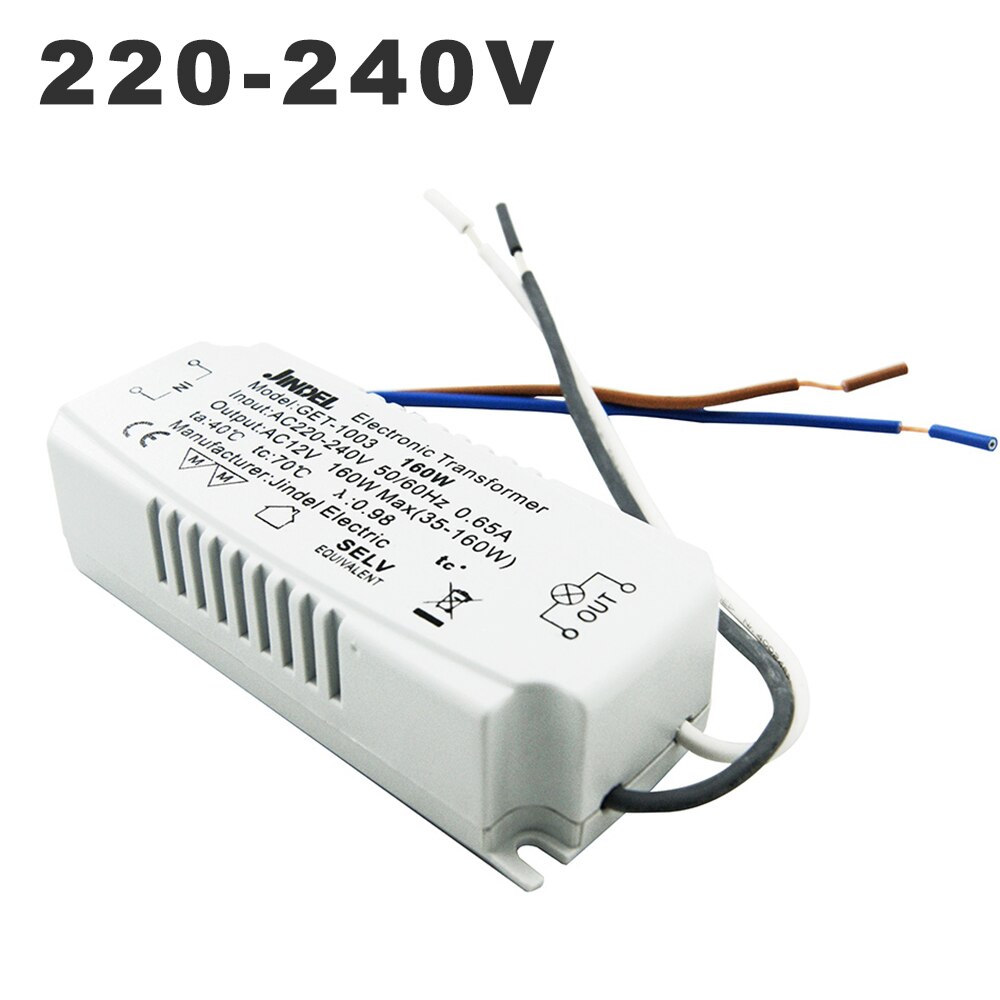 AC 220V To AC 12V Electronic Transformer 60W 105W 120W 160w CE Lighting Transformers For G4 Crystal Lamp Halogen Light Bead