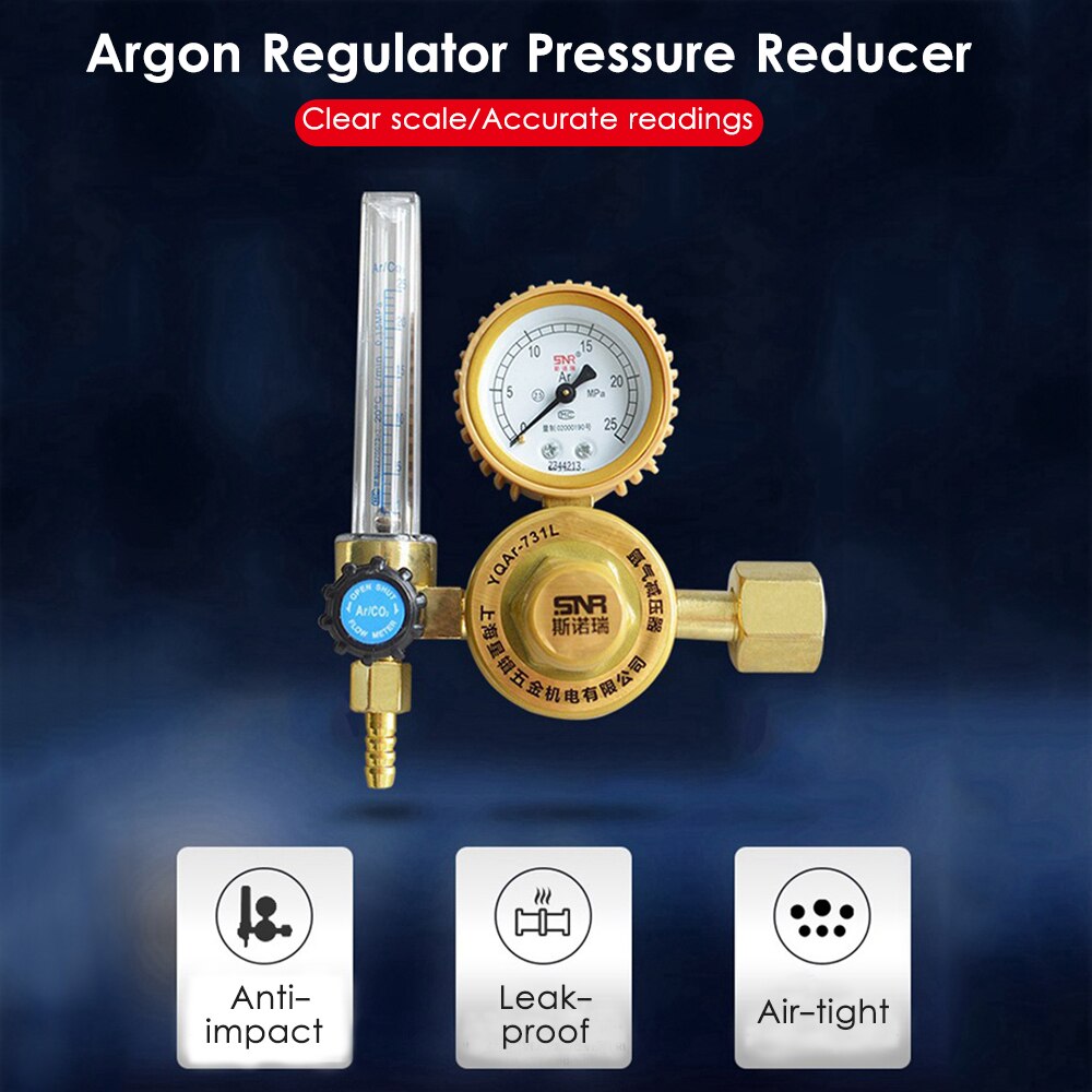 G5/8'' 0-25Mpa Argon Flow Meter Leakproof Gas Pressure Regulator Flowmeter Argon Pressure Regulating Valve Argon Regulator
