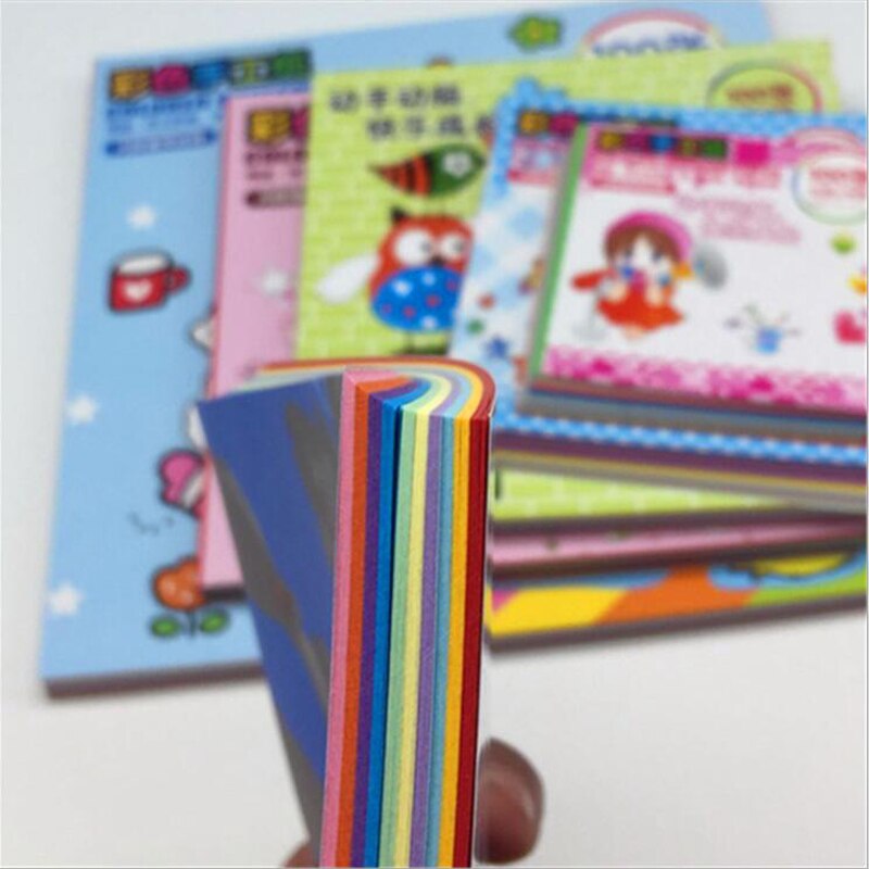 Uno a cuatro Origami papel de doble cara de colores artesanía cuadrado surtido DIY doblado herramientas para papel reciclado hojas de papel de varios tamaños