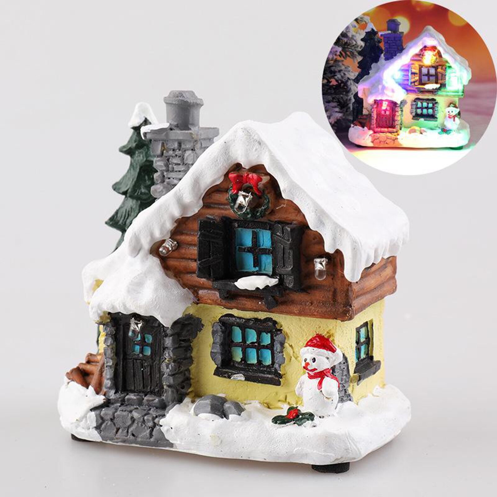 Kerst Huis Decor Led Licht Hars Dorp Ornament Desktop Decoratie: B