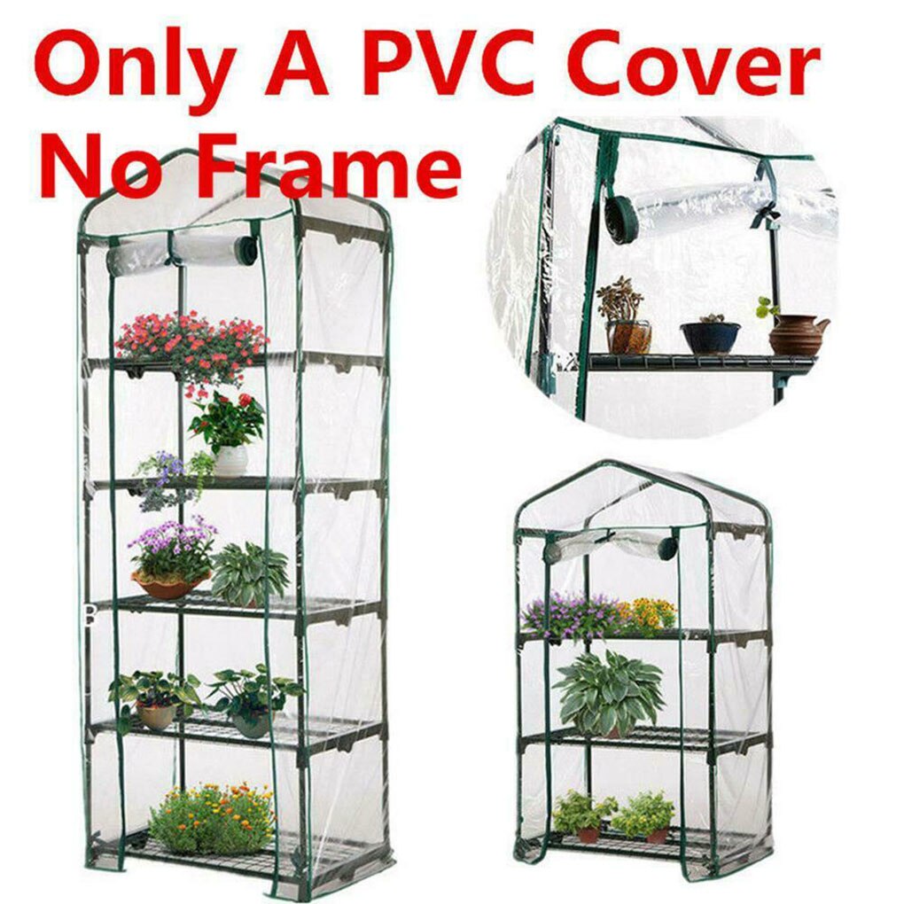 PVC Garden Greenhouse Plants Cover 2/ 3/4/5-Tier Portable Flower House Corrosion-resistant Waterproof (not include shelf)