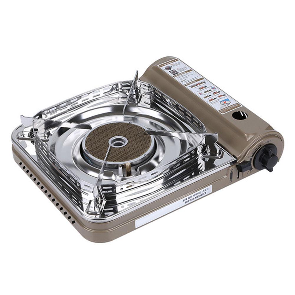 Outdoor Gas Cooker Piezoelectric Ignition Portable Barbecue Stove Anti-skid Safe Camping Gas Stove Rustproof Portable Gas Cooker: Green