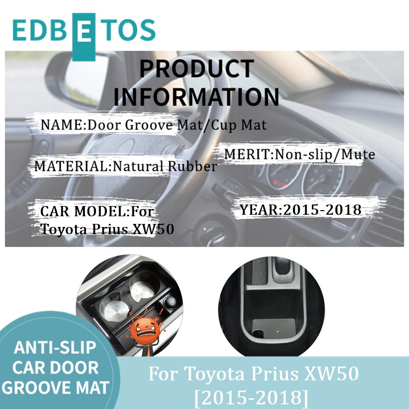 Door Gate Slot Mats Door Mats Fit For Toyota Prius 50 XW50 Center Console Liner Accessories, Non-Slip Anti-Dust Mats