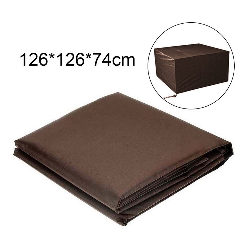 Outdoor Garden Furniture Rain Cover Waterproof Oxford Wicker Sofa Protection Set Garden Patio Rain Snow Dustproof Brown: 126x126x74cm