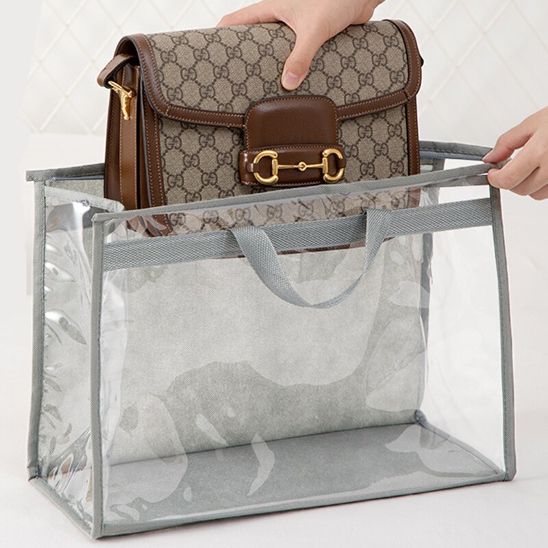 Bolso grande de PVC para mujer, bolsa grande para colgar en el armario, organizador de almacenamiento de protección impermeable, transparente