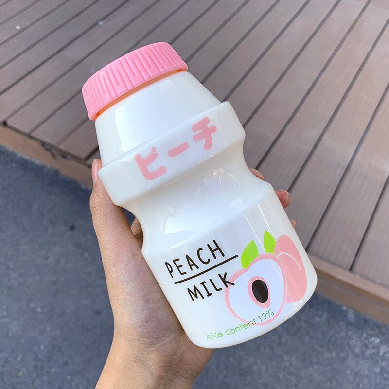 480Ml Plastic Waterfles Tour Drinken Fles Yakult Vorm Leuke Kawaii Melk Cartoon Shaker Fles Voor Kids Meisje Volwassen glas: C