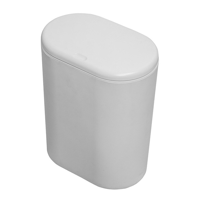 Mrosaa Plastic Narrow Type Kitchen Trash Can Toilet Press Type Waste Bin Dustbin Bathroom Trash bin Basket Garbage Bucket: Light Grey