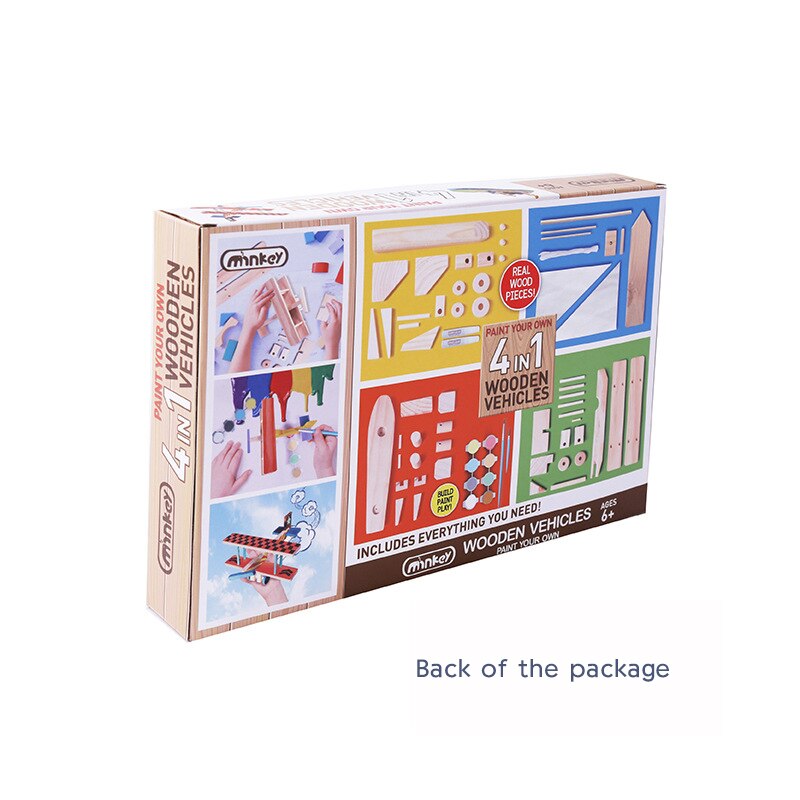 Four-in-one wooden DIY vehicle set Boy and girl Ma... – Grandado