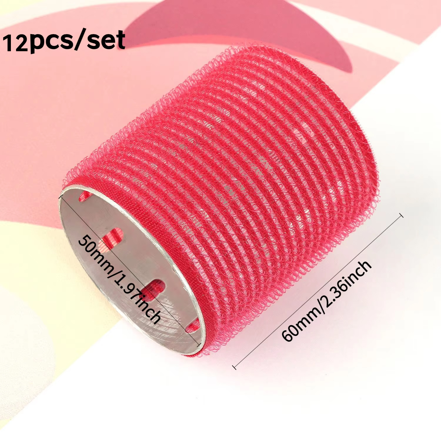 12 rulos de pelo autoagarre, rulos de pelo térmicos de aluminio para rizos de volumen y todo el día, para cabello corto, medio y largo: Marfíl