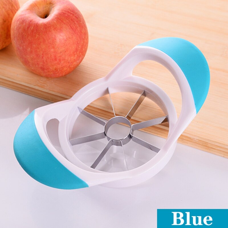 Cortador de manzanas para cocina, utensilio divisor de fruta y pera, mango cómodo para pelador de manzana de cocina, artículos diarios para el hogar: Azul