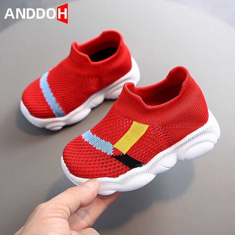 Størrelse 22-26 børn åndbare strømpesko drenge skridsikre bløde sneakers piger slidstærke sneakers baby casual småbørnssko
