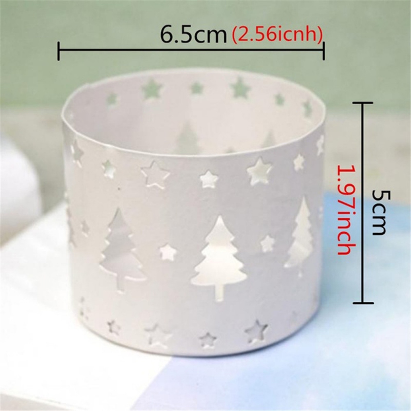 Christmas Hollow Iron Candle Holder Candlestick Novelty Home Party Decor Ornaments