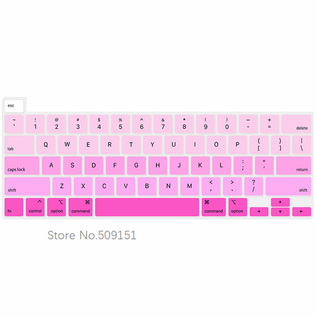 Housse de protection en Silicone pour MacBook Pro 16 pouces, couleur arc-en-ciel, Touch Bar et Touch ID A2141, pour clavier anglais et américain: Gradient pink