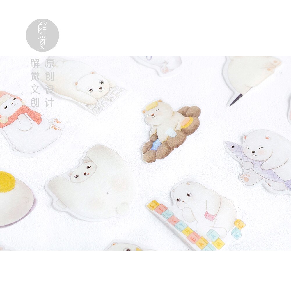 45 Pcs/Pack Cute Baby Bear Decorative Stickers Cartoon Adhesive Stickers Scrapbooking DIY Craft Stickers