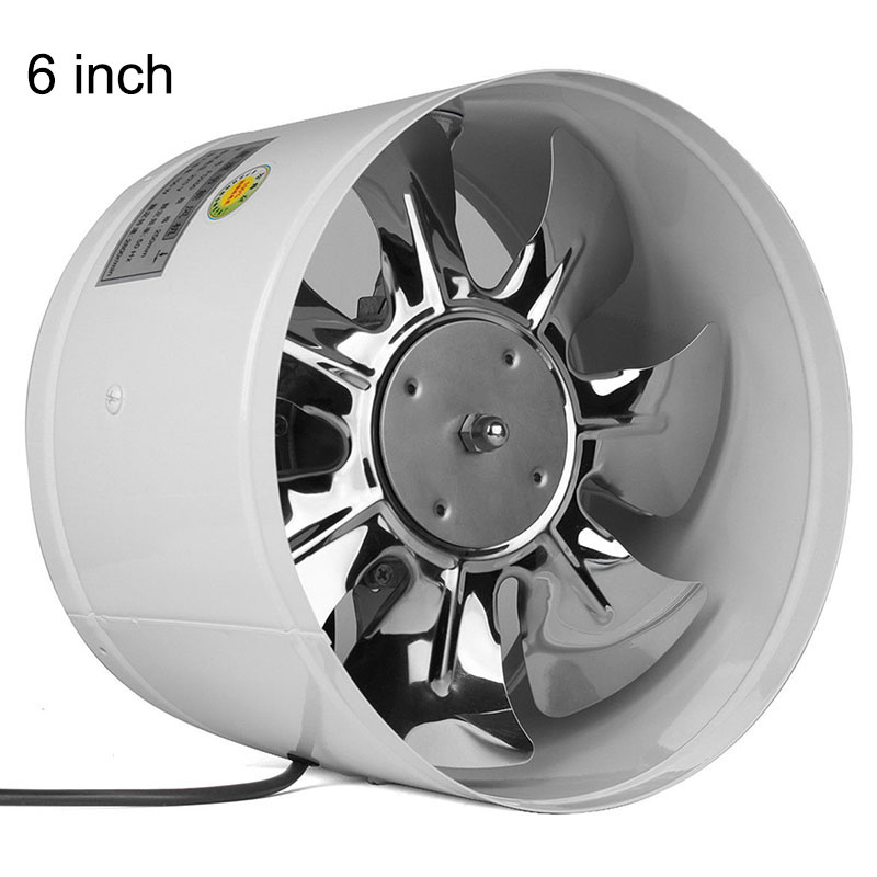 4Inch/6Inch Inline Duct Fan Booster Exhaust Blower Air Cooling Vent Metal Blades MDJ998