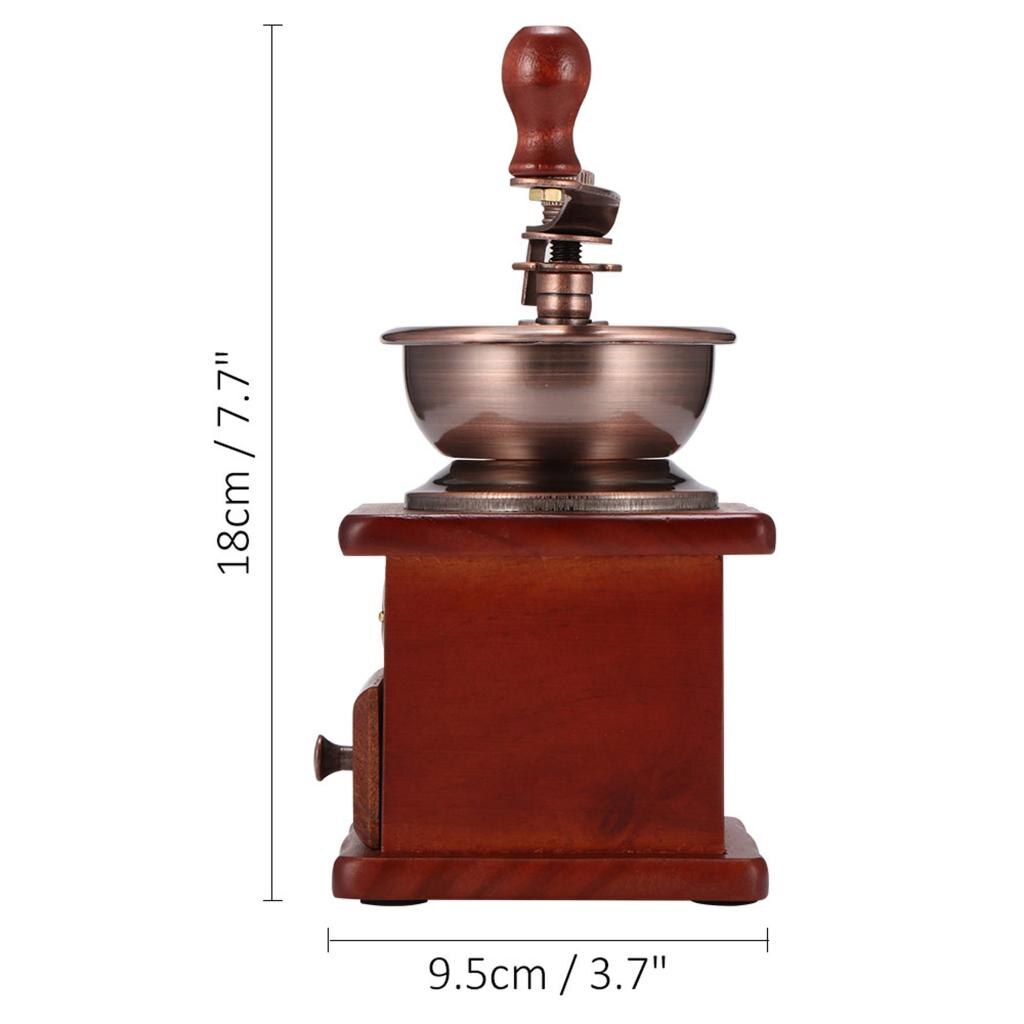Handmatige koffiemolen koffiebonenmolen vintage stijl houten handmolen koffiemolenrol voor thuiskantoor