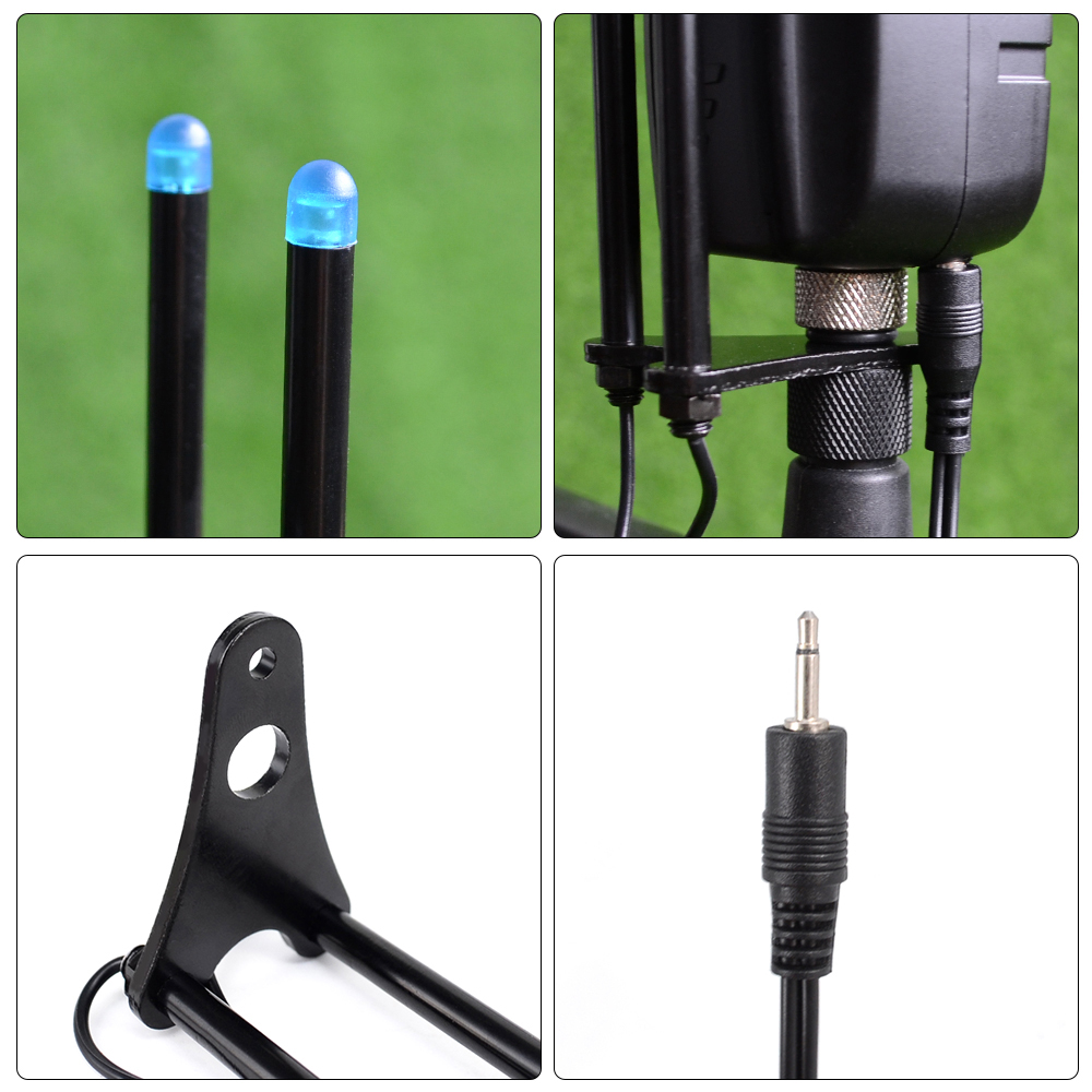 Hirisi-barra de oreja para pesca de carpa, alarmas de mordida con luz LED, aparejos de pesca de 4 colores