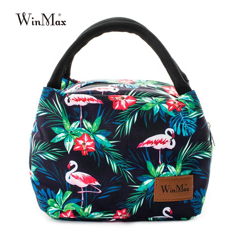 Winmax Brand Floral Print Portable Insulation Lunch Bags Thermal Food Fresh Keep Icepack for Women Kids Wine Tote Cooler Bag: bx00414