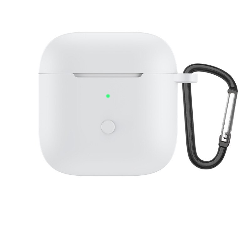 Silikon bloothooth øretelefondeksel til xiaomi redmi knopper 3 etui beskyttende skall til redmi knopper 3 hodetelefon чехол med krok: Hvit