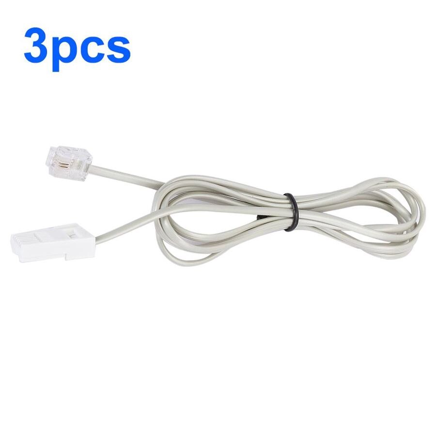 3PCS ABS Shell Durable Silver Gray Smooth Texture 1.5m Length Cable British Telephone Cord Special Wire cable de telefono