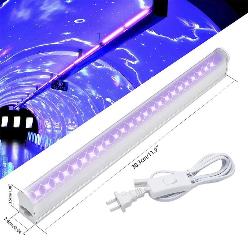 24 LED Black Lights 6W Portable Black Light For UV Art Blacklight Ultraviolet Lamp For DJ Party Black Bulbs: US Plug