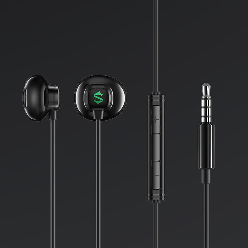 Original black shark 3.5mm gaming øretelefon halv in-ear spil headset til black shark 3 black shark 3 pro
