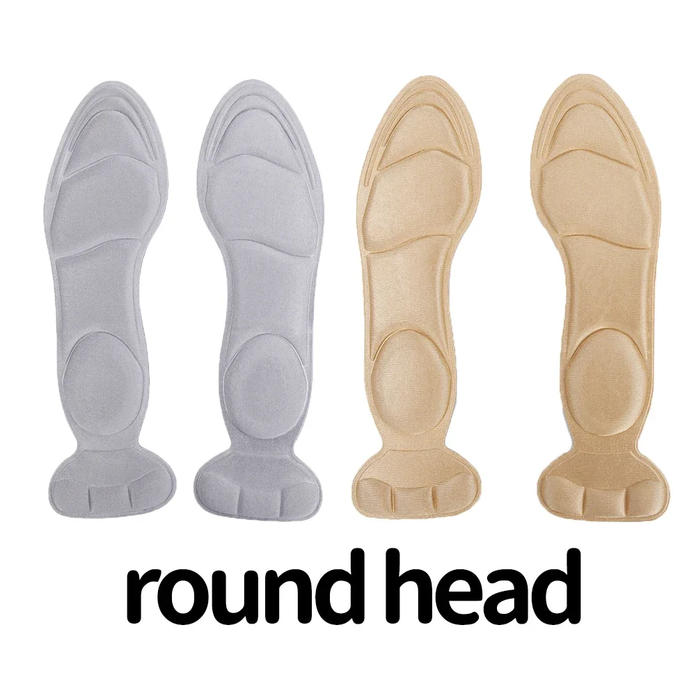 2/4 st mjuka 7d memory foam-inlägg för kvinnor, högklackade skor, stöd för hålfoten, inlägg med hälstöd, halkfri platta: Mörkgrå