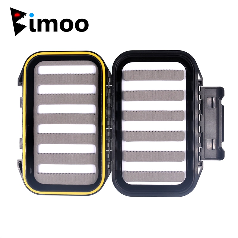 Bimoo 2 Pcs Vliegvissen Box Voor Nimf Droog Nat Forel Vliegvissen Fly Pocket Waterdichte Case