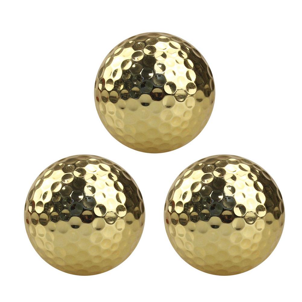 Golf Ball Exquisite Golden Plated Training Ball Set: white