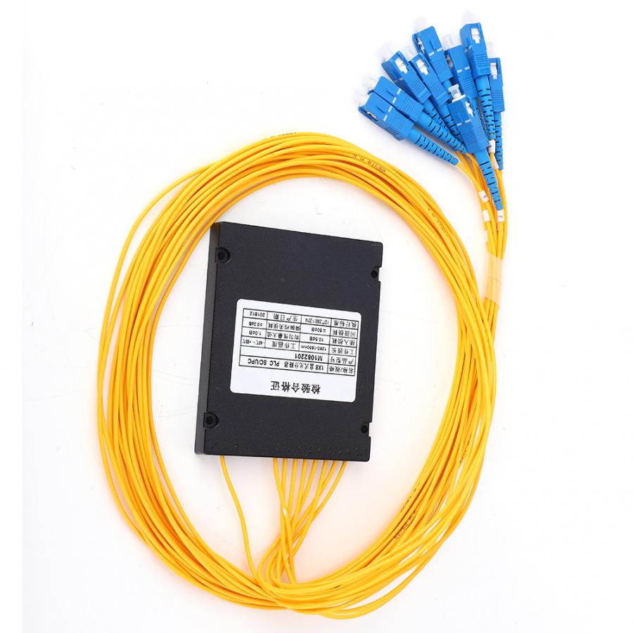 1X8 SC/UPC Optical Fiber PLC Splitter Single Mode PLC Splitter for Home Wiring Engineering