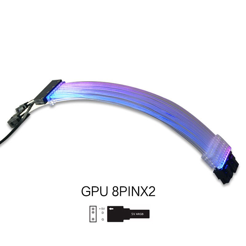 RGB PSU Extension Cable - ATX 24Pin / GPU 8Pin - 5V ARGB Sync - PC Case Decoration