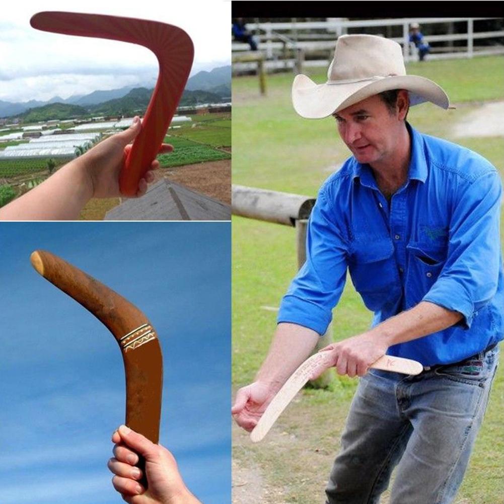 Känguru throwback v formad boomerang flygande skiva kasta fånga roliga barn pojkar vuxen interaktiv utomhus camping picknick spel leksak