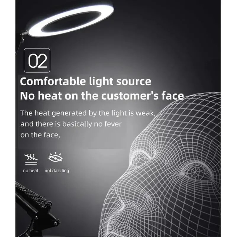 LED-Lupe, 8-fach, mit Klemme, 3 Farbmodi, verstellbarer Schwenkarm, beleuchtete Lupe, Schreibtischlampe für Reparaturarbeiten, Bastelarbeiten