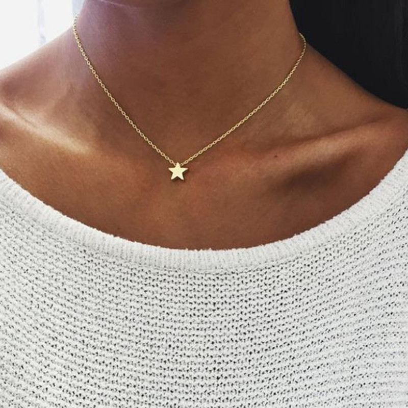 Double Layer Boho Golden Silver-plated Choker Necklace Women Layerd Chocker Necklaces For Women collier collares Necklace: h