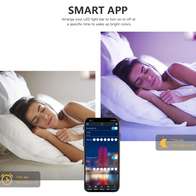Led Strip Verlichting Muziek Sync Bluetooth App Controlled Afstandsbediening Rgb Led Touw Verlichting Kleur Veranderende Gevoelige Ingebouwde Microfoon