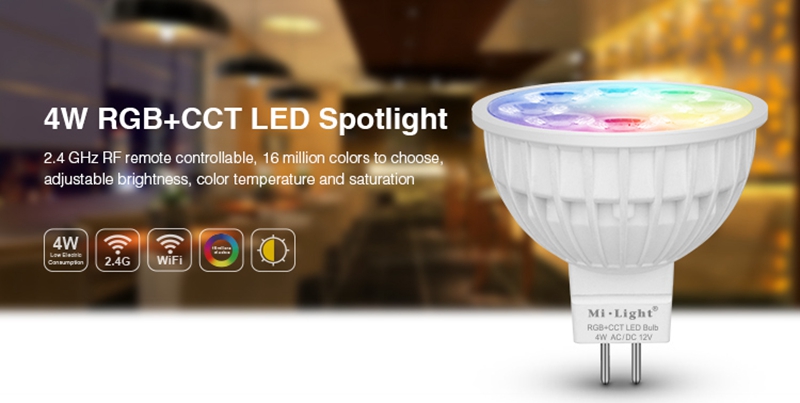 Milight 2,4G Fernbedienung LED-lampe Herr16 GU10 E14 E27 Clever kabellos Lampe 4W 5W 6W 9W 12W RGBW/RGBWW/RGBCCT WIFI APP Regler
