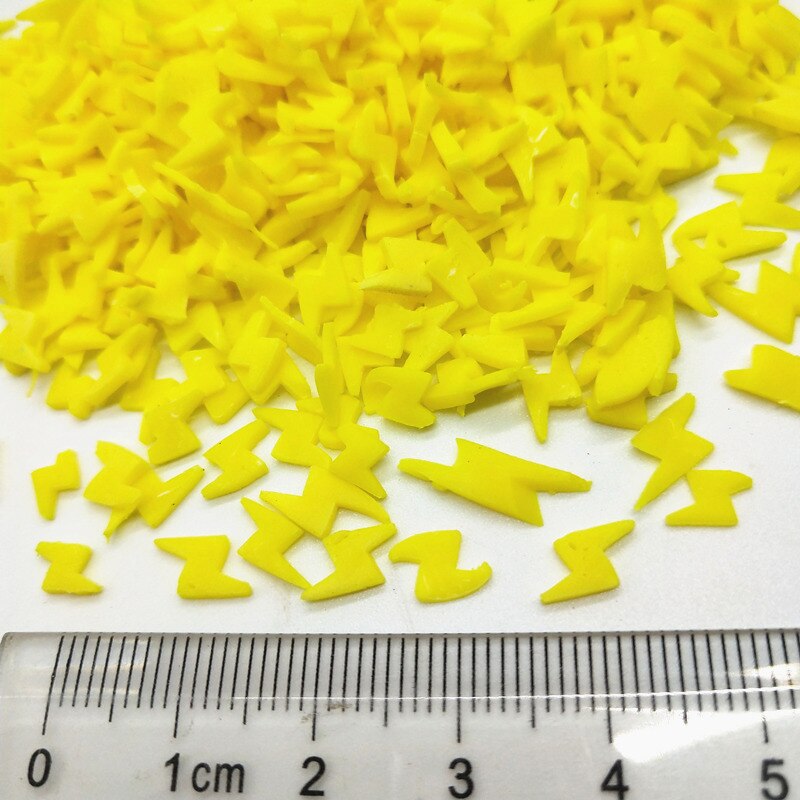 20 G/partij 5Mm Gele Bliksem Polymeer Klei Pvc Voor Diy Ambachten Plastic Klei Modder Deeltjes Klei