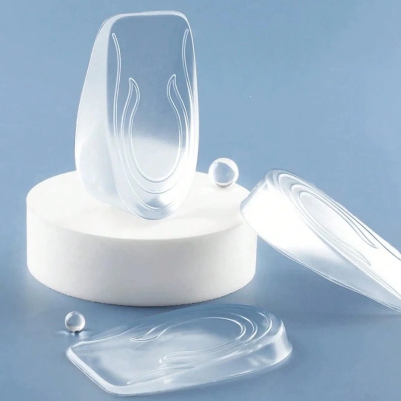 1 Paar unsichtbare Silikon-Einlegesohlen zur Erhöhung der Innenhöhe für Damen, weich, bequem, halbes Kissen, Stoßdämpfung, Schuh-Absätze