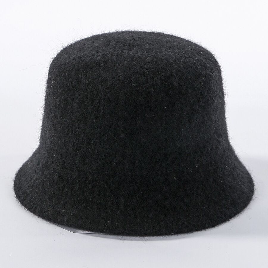 Vinter uld kasket spand hat kvinder hip hop hatte uld fisker hat kvindelig simpel panama chapeau japansk flad kasket: Sort