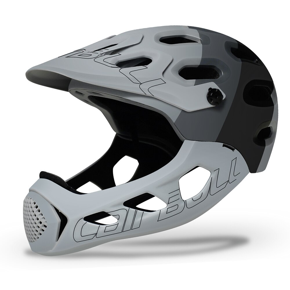 Casco ultraligero de cobertura completa para Ciclismo, protector bucal para bicicleta de montaña o de carretera, Casco DH de 56-62cm: black grey