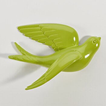 Muurstickers Swallow Home Decor Woonkamer Slaapkamer 3d Muurstickers Decoraties Ornamenten Hars Vogel Beeldje Standbeeld Op Muur: Green Large 2