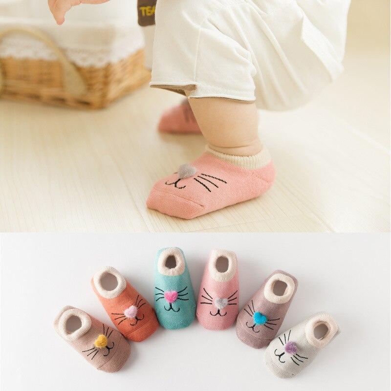 Winter Baby Boys Girls Socks Cotton Animal Thicken Warm Rubber Slip-resistant Floor Socks Cartoon Infant Kids Cute Shoe Socks