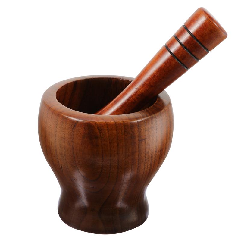 Houten Knoflook Mortel Stamper Slijpmachines Kom Set Knoflookpers Gember Vloerplaten Pot Spice Pepermolen Gereedschap Keukengereedschap: Tall 11X11X10.5CM