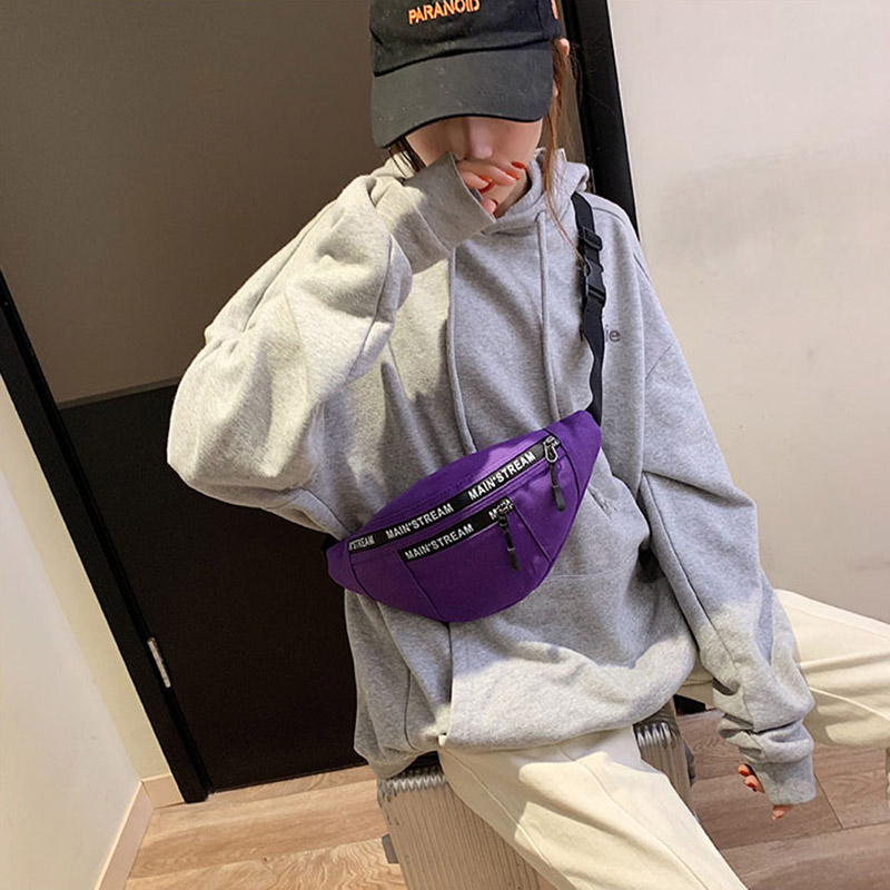 Women's Fanny Pack Casual Canvas Chest bag Simple Backpack Outdoor Sports Style Waist Bag Bum Belt Bags Leg Pouch 030411