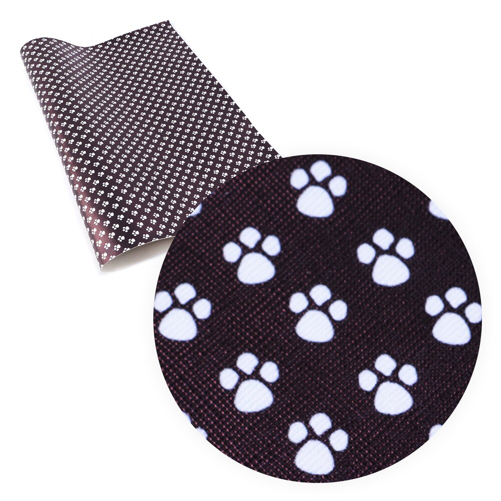 Animal Dog Foot Print Faux Synthetic Leather Fabric For Bow-knot Bags Wallet Earring Phone Case Scrapbook DIY,1Yc17641: 1065961001
