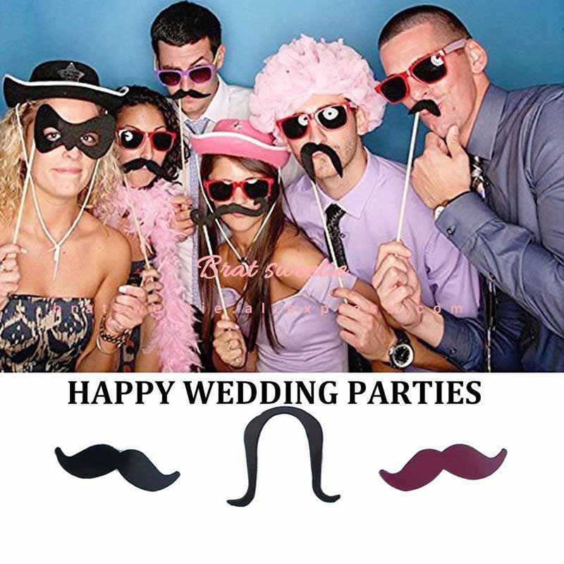 76Pcs Photo Booth Props Diy Kit Grappige Pose Teken Masker Snor Stick Fotografie Voor Kerst Bruiloft Verjaardag Feestartikelen