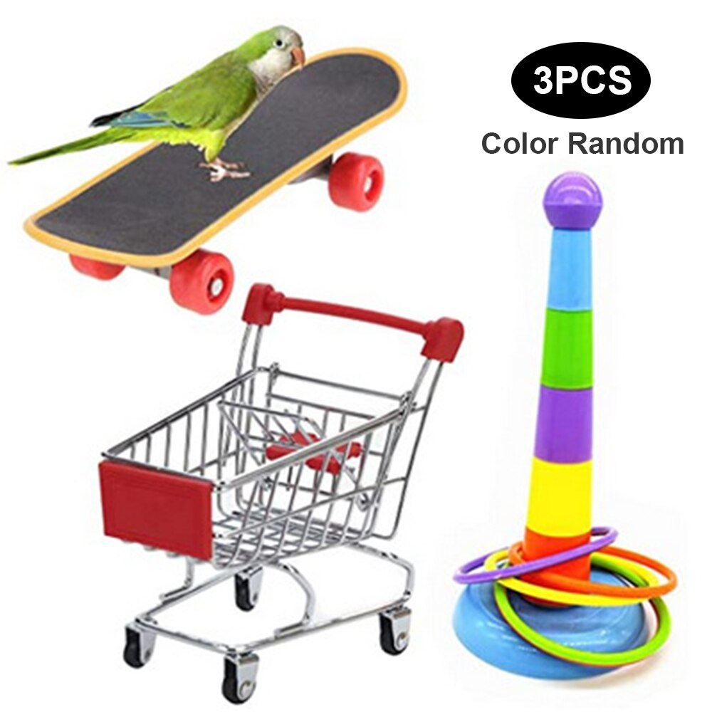 Sjovt mini ferrule legetøj til papegøje intelligens udviklingsspil farverige ringe fugl aktivitet træning legetøj: G
